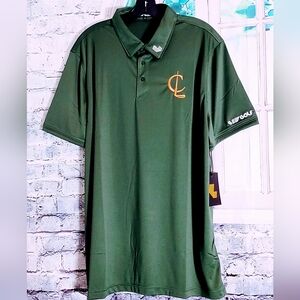 LIV GOLF POLO GREEN WITH GOLD STITCHED LOGO MEN'S SIZE  M